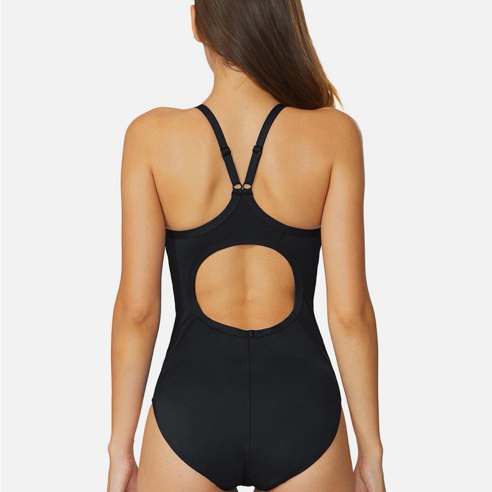Baleaf Women's Sleek Black One-Piece Swimsuit - Picture 2 of 11